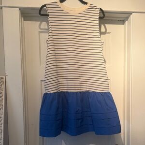 Striped Blue and White Women’s Dress with side pockets